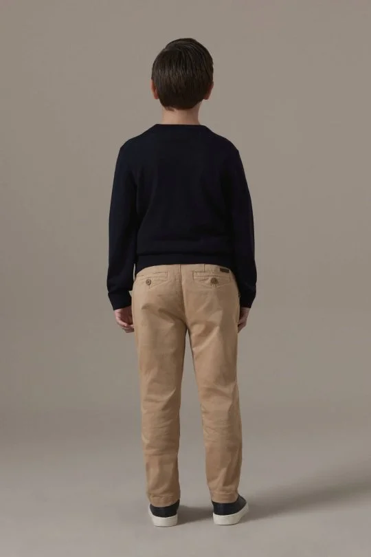 Extrafine Merino V Yaka Lacivert Çocuk Triko