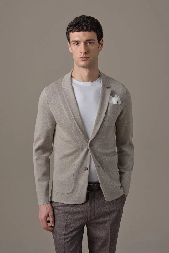 Hemington - Extrafine Merino Vizon Rengi Triko Blazer Ceket (2)