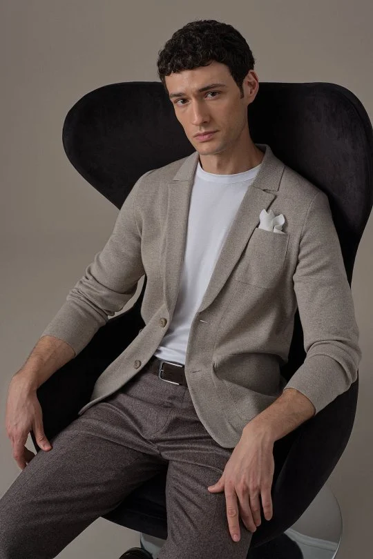 Hemington - Extrafine Merino Vizon Rengi Triko Blazer Ceket (1)