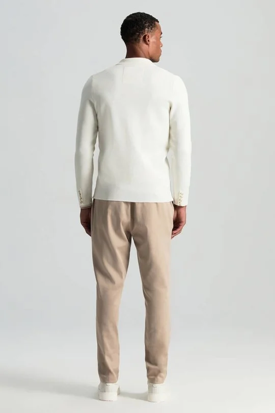 Hemington - Extrafine Merino Ekru Triko Blazer Ceket (2)
