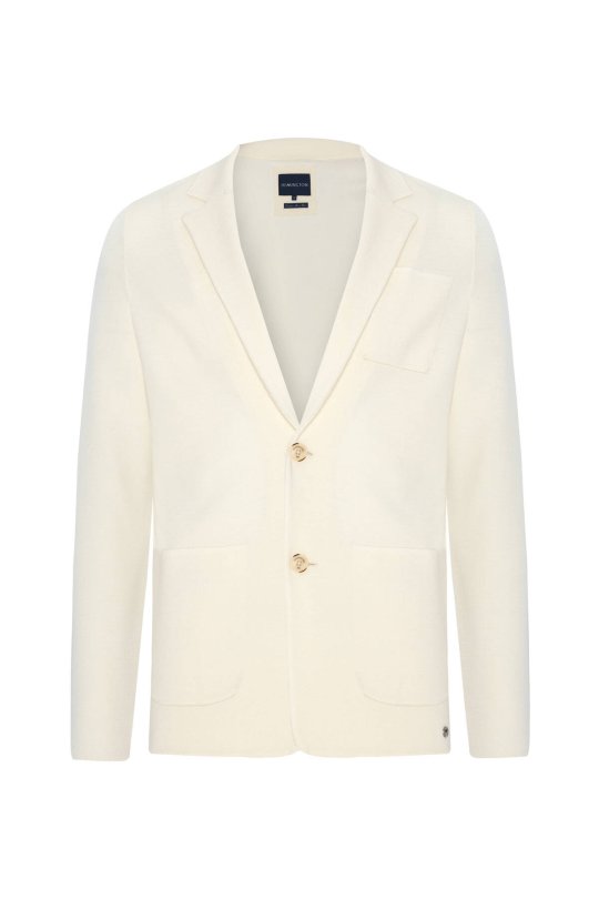 Extrafine Merino Ekru Triko Blazer Ceket