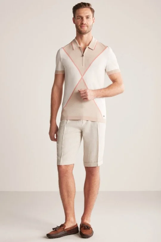 Hemington - Fermuar Detaylı Camel-Krem Rengi Triko Polo (3)