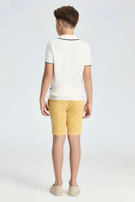 Hemington - Fermuar Detaylı Çizgi Desen Saf Pamuk Çocuk Triko Polo (4)