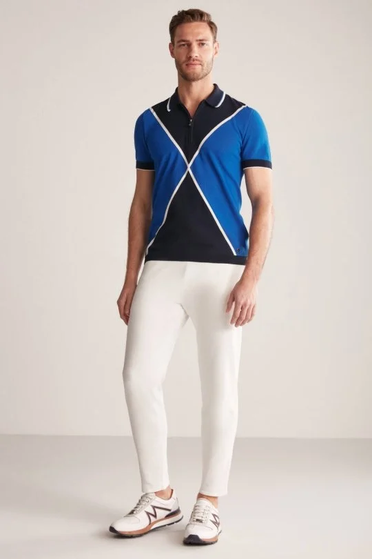 Hemington - Fermuar Detaylı Lacivert-İndigo Triko Polo (1)