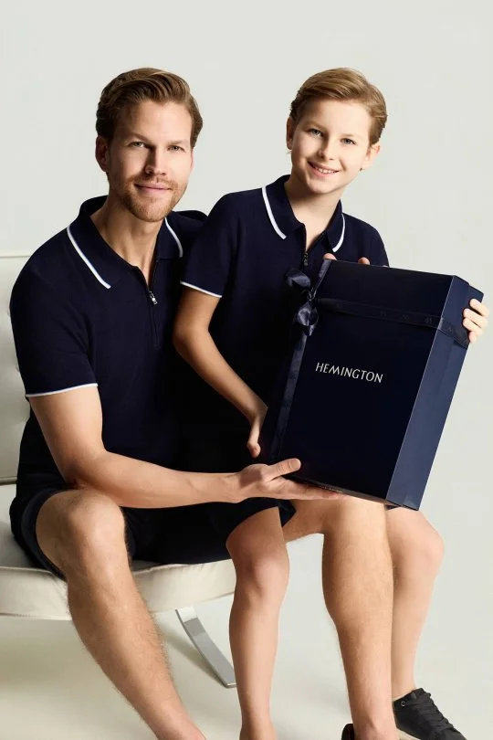 Hemington - Fermuar Detaylı Lacivert Merserize Pamuk Çocuk Triko Polo (3)