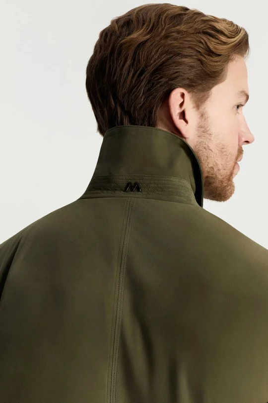 Fermuarlı Haki Deri Ceket