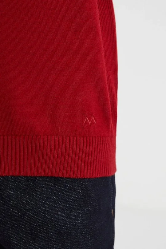 Hemington - Fermuarlı Merino Yün Kırmızı Activewear Çocuk Triko (4)