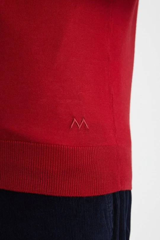 Hemington - Extrafine Merino Fermuarlı Kırmızı Triko Hırka (4)