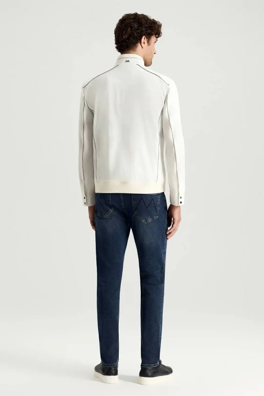 Fermuarlı Yazlık Beyaz Mont