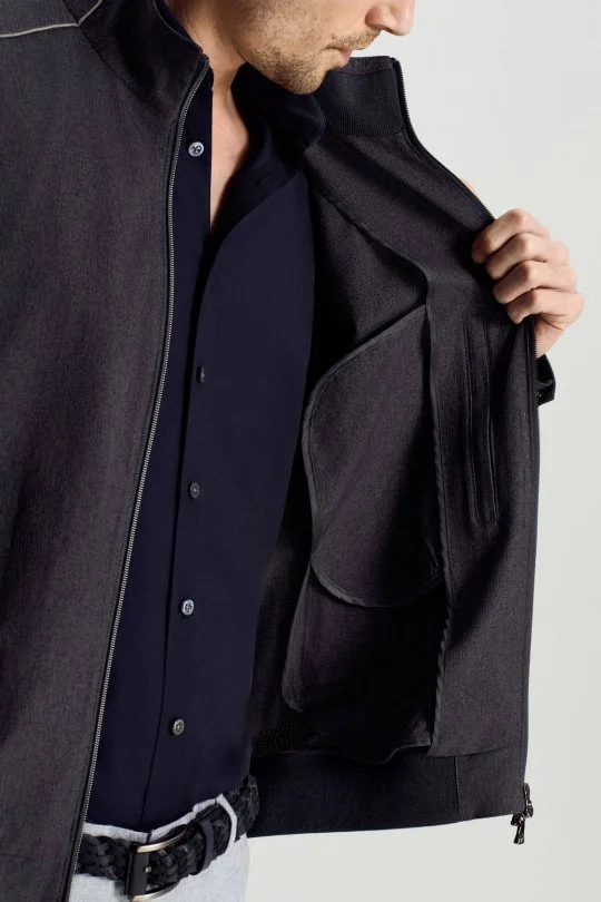 Hemington - Fermuarlı Yazlık Lacivert Mont (4)