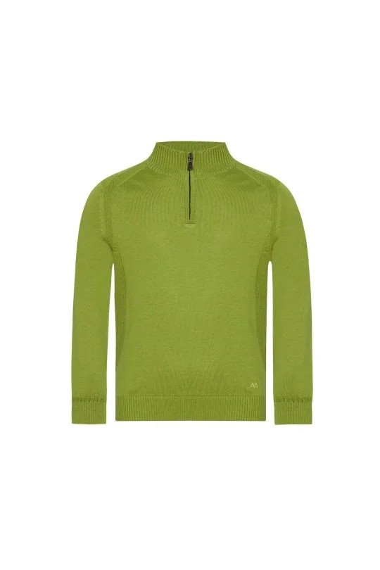 Hemington - Fermuarlı Merino Yün Yeşil Activewear Çocuk Triko (6)