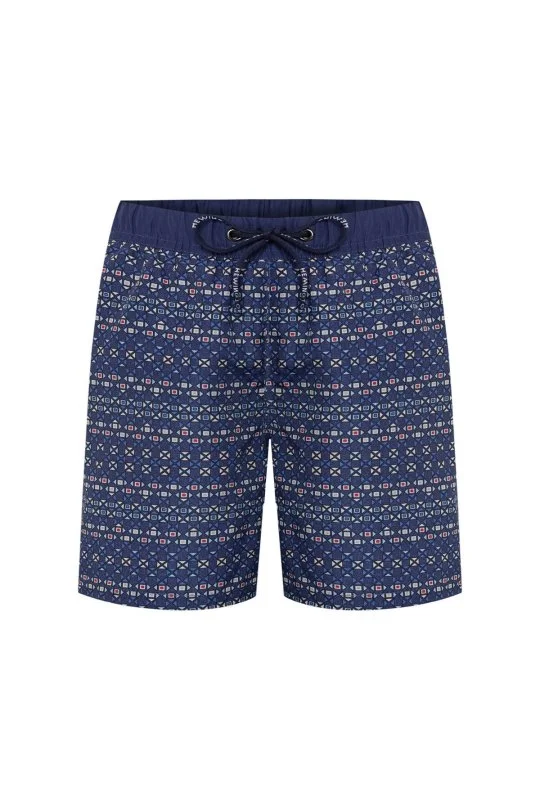 Hemington - Geometrik Desen Lacivert Quick Dry Çocuk Mayo (5)