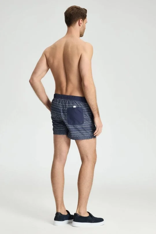 Hemington - Geometrik Desen Lacivert Quick Dry Mayo (3)