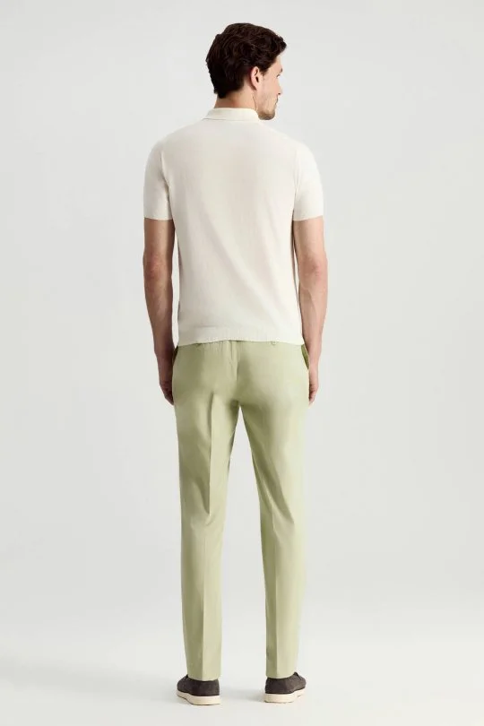 Giza Pamuk Argyle Desen Beyaz Triko Polo