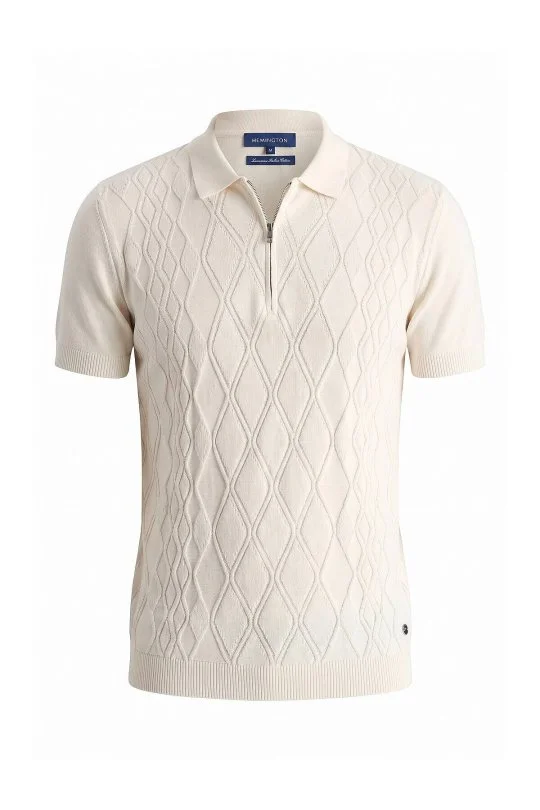 Hemington - Giza Pamuk Argyle Desen Beyaz Triko Polo (6)