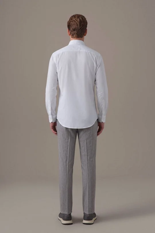 Gizli Düğme Non-Iron Beyaz Gömlek