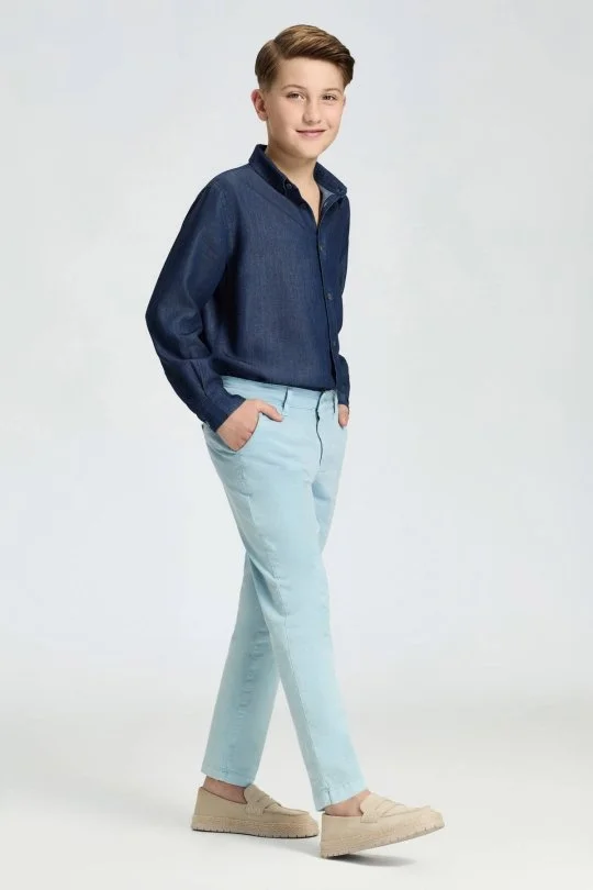 Hemington - Gök Mavisi Yazlık Çocuk Chino Pantolon (2)