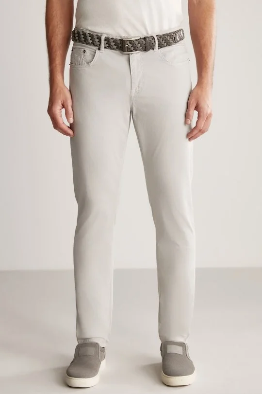 Hemington - Slim Fit 5 Cep Açık Gri Yazlık Pantolon