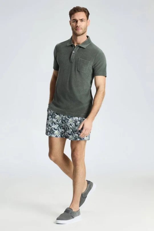 Hemington - Haki Havlu Kumaş Polo Yaka T-Shirt (1)