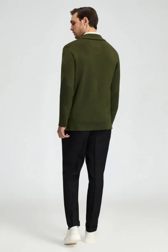 Hemington - Haki Merserize Pamuk Triko Blazer Ceket (5)