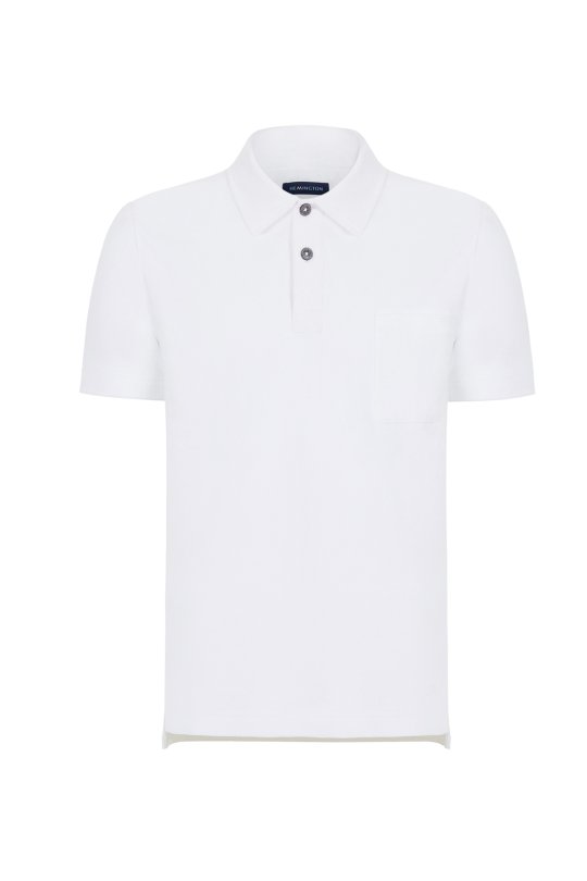 Havlu Kumaş Beyaz Polo Yaka T-Shirt