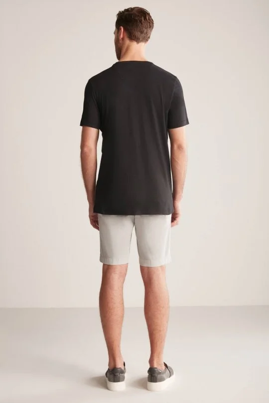 Hemington - Hemington Baskılı Keten Pamuk Karışım Siyah T-Shirt (5)