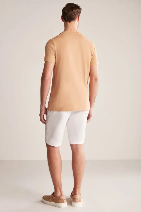Hemington - Hemington Kabartma Baskılı Kum Rengi Pima Pamuk T-Shirt (6)