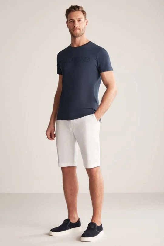 Hemington - Hemington Kabartma Baskılı Lacivert Pima Pamuk T-Shirt (3)
