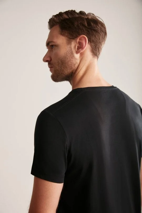 Hemington - Hemington Kabartma Baskılı Siyah Pima Pamuk T-Shirt (2)