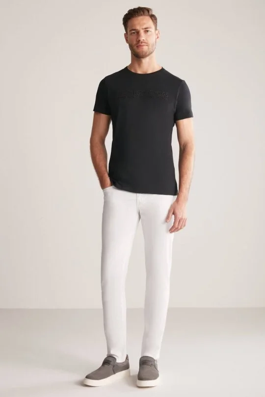 Hemington - Hemington Kabartma Baskılı Siyah Pima Pamuk T-Shirt