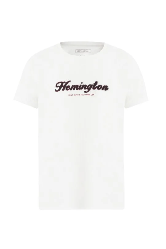 Hemington - Hemington Logolu Bisiklet Yaka Beyaz Pamuk Çocuk T-Shirt (6)
