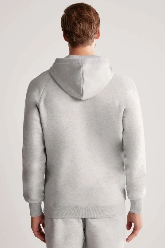 Hemington - Hemington Logolu Kapüşonlu Açık Gri Hoody (5)