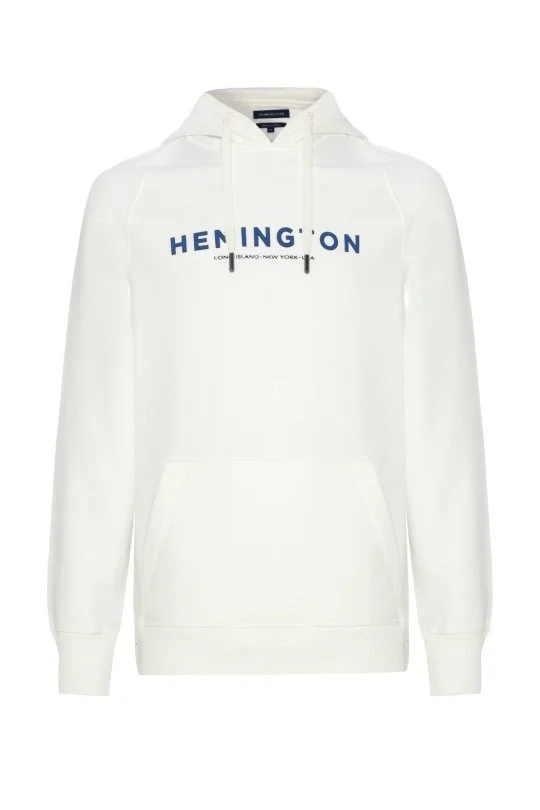 Hemington - Hemington Logolu Kapüşonlu Beyaz Hoody (7)