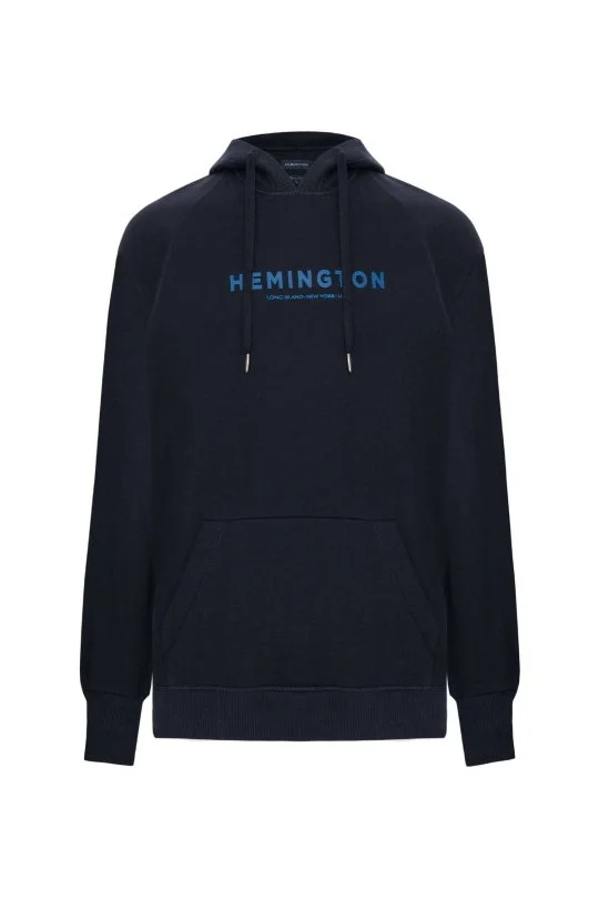 Hemington - Hemington Logolu Kapüşonlu Lacivert Hoody (7)