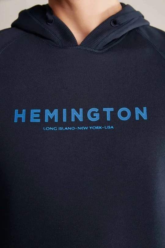Hemington - Hemington Logolu Kapüşonlu Lacivert Hoody (6)