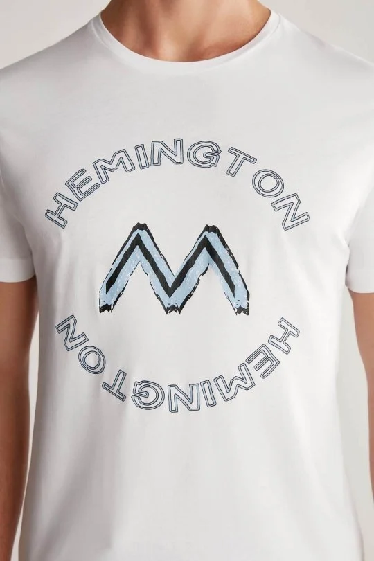 Hemington - Hemington Logolu Pima Pamuk Beyaz T-Shirt (6)