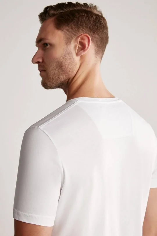 Hemington - Hemington Logolu Pima Pamuk Beyaz T-Shirt (3)