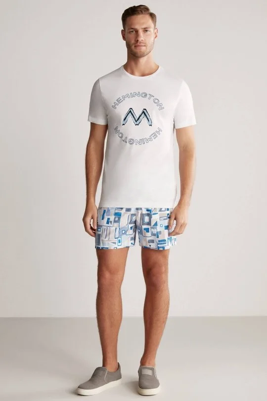 Hemington - Hemington Logolu Pima Pamuk Beyaz T-Shirt (1)