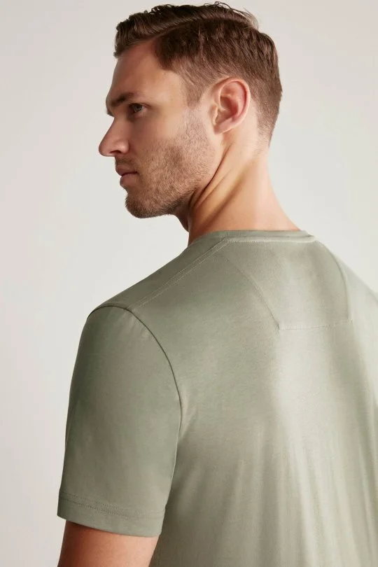 Hemington - Hemington Logolu Pima Pamuk Haki T-Shirt (3)