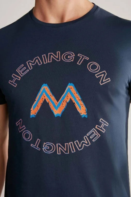 Hemington - Hemington Logolu Pima Pamuk Lacivert T-Shirt (6)