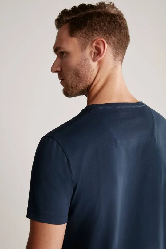 Hemington - Hemington Logolu Pima Pamuk Lacivert T-Shirt (4)