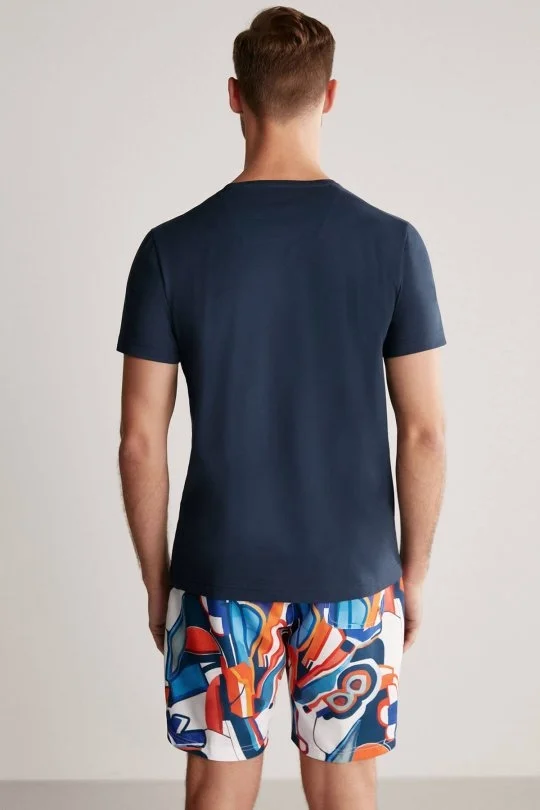 Hemington - Hemington Logolu Pima Pamuk Lacivert T-Shirt (5)