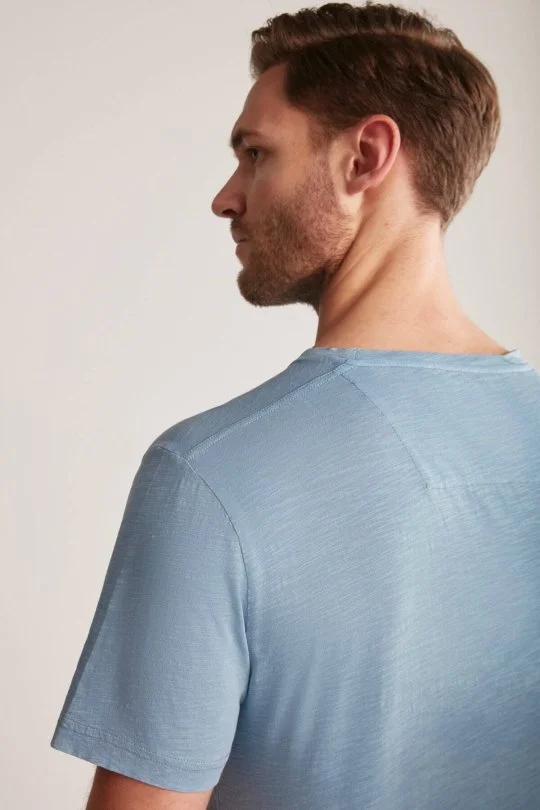 Hemington - Hemington Nakış Logolu Bisiklet Yaka Mavi Pamuk T-Shirt (2)