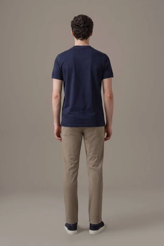 Hemington - İnterlok Örgü Bisiklet Yaka Lacivert T-Shirt (4)