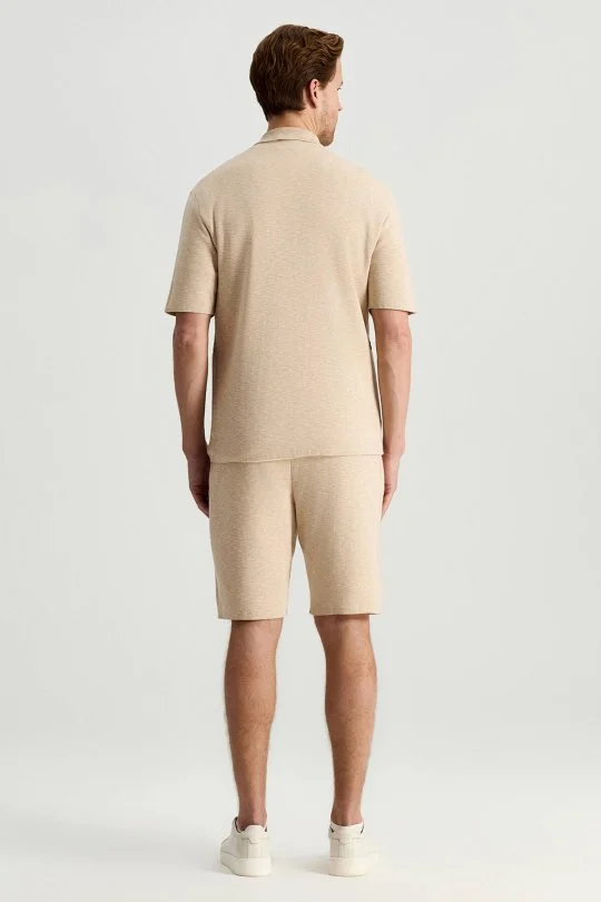 İtalyan İplik Bej Triko Lounge Hırka