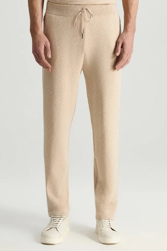 İtalyan İplik Bej Triko Lounge Pantolon