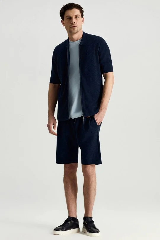 İtalyan İplik Lacivert Triko Lounge Hırka