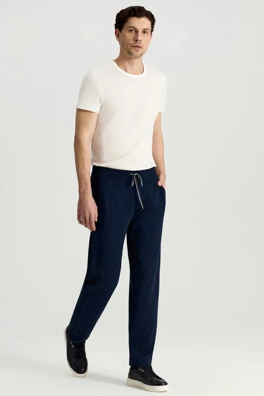 İtalyan İplik Lacivert Triko Lounge Pantolon