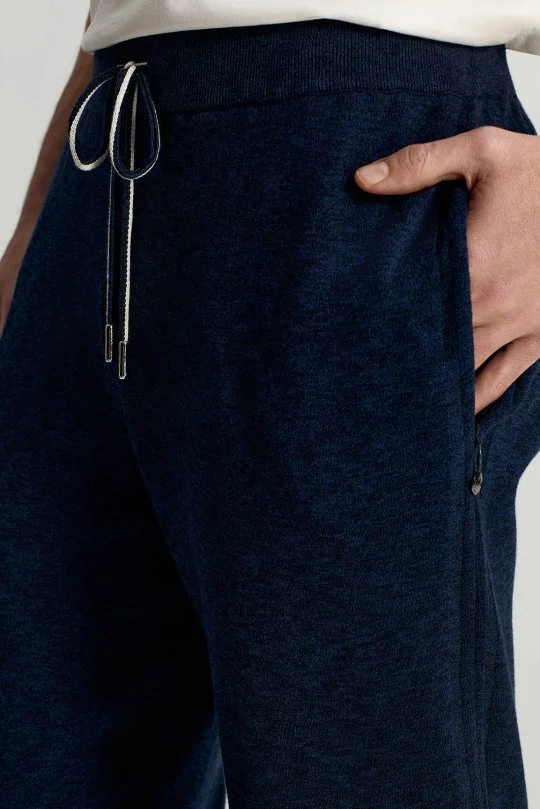 İtalyan İplik Lacivert Triko Lounge Pantolon