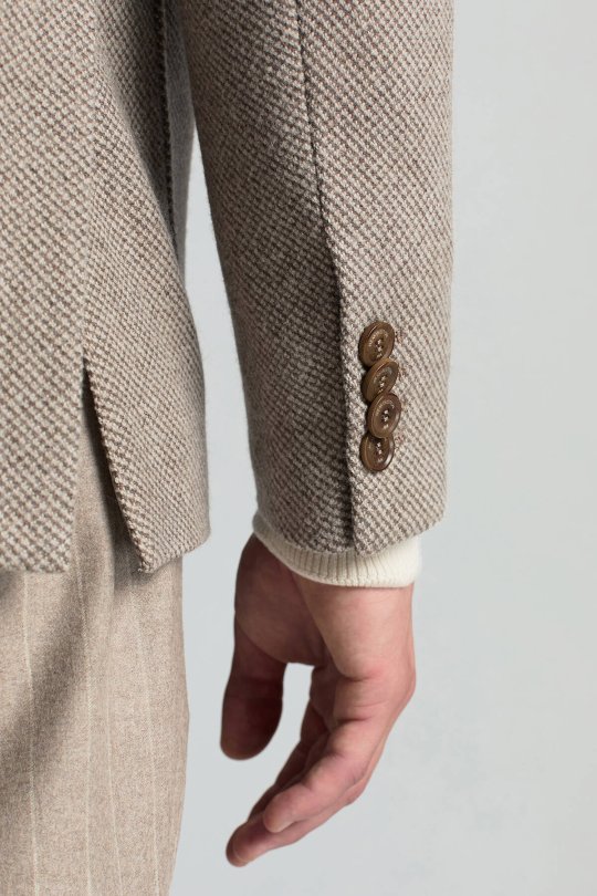 İtalyan Kaşmir Yün Karışım Tütün Rengi Blazer Ceket